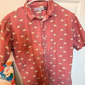 Mossimo Supply Co. Short-Sleeve Duck Print Button-Up Shirt - Coral